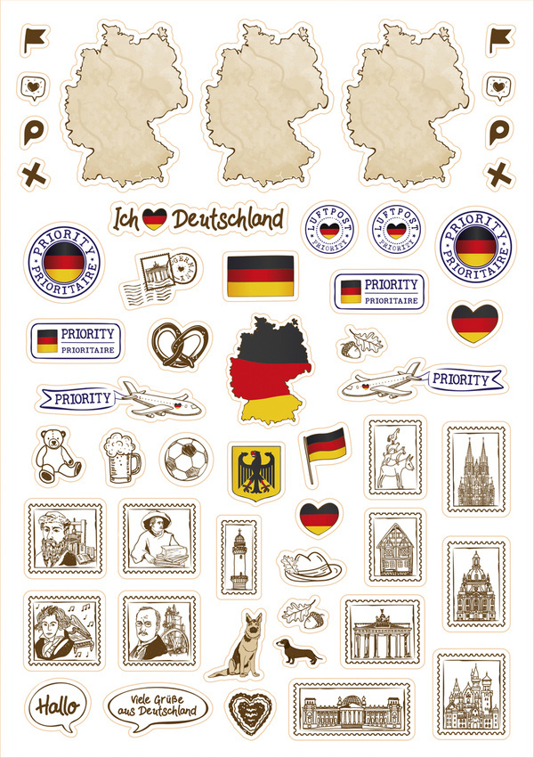 Stickers for Germany - 5 sheets